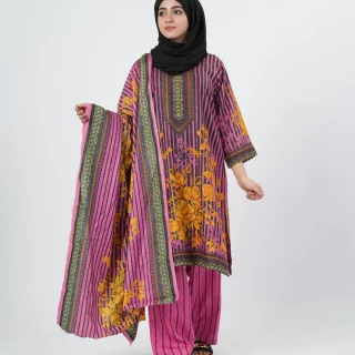 Gul Jee Shahzaib Women Poly Fabron 3-Piece Unstitched Suit - 1