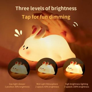 Cute Rabbit Silicone Lamp Soft Touch Night Light For Kids